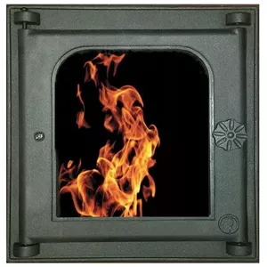 METNETUS K302 Fireplace Door Made of Cast Iron in Black