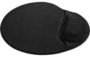 Mouse Pad DEFENDER Easy Work Black — 260×225 mm, Spandex & Polyethylene, with Wrist Rest