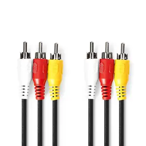 Nedis CVGL24300BK15 kompozītmateriāla video kabelis 1.5 m 3 x RCA melns