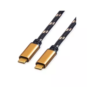 ROLINE USB Cable USB4 Gen 3x2 2m USB C Black Gold 11.02.9039