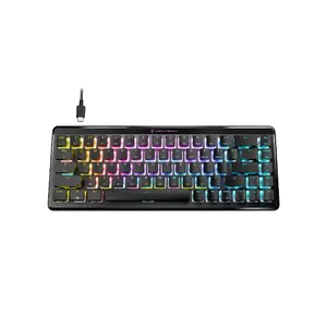 Игровая клавиатура Turtle Beach Vulcan II Mini Air — 65% QWERTZ немецкая, RF Wireless + Bluetooth, оптические переключатели, RGB, чёрная