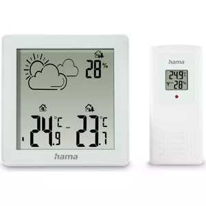 Hygrometer Thermometer Hama Zakynthos White Indoor Outdoor Battery AAA