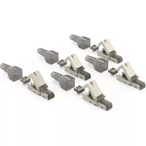Hama 00200793 wire connector RJ45 Grey Cat6a 5 pcs