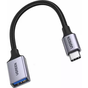 Адаптер USB-C на USB UGREEN US378 — серый, USB-C (штекер) на USB-A (гнездо)