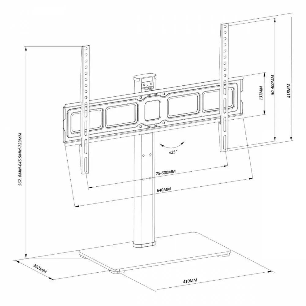 TV statīvs MACLEAN MC-386 priekš 32"–75" Photo 8