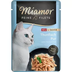Влажный корм для кошек Miamor Fine Filets Тунец в соусе 100 г пауч, без зерна, влажность 83%