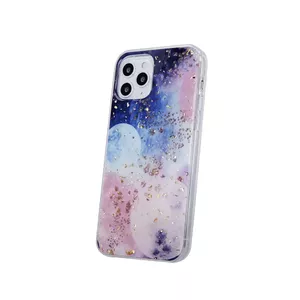 Silikona maciņš iPhone 13 Pro — fusion accessories Fusion Gold Glam Galactic, plāns viegls aizsargvāciņš