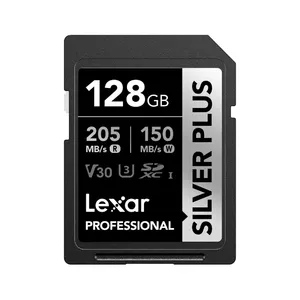 SDXC flash memory Lexar Professional SILVER PLUS 128 GB UHS‑I U3 V30, read 150 MB/s, write 205 MB/s