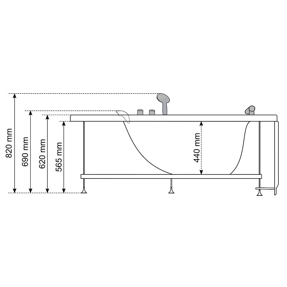 Bathtub AMUE AMO-0202 150x100 cm Photo 7