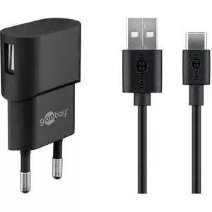 Indoor charger GOOBAY 45298 – universal USB 5V 1m, AC 100–240V, 5 W, black