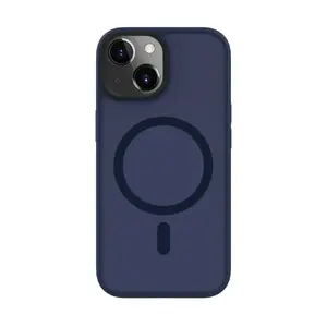 Гибридный чехол connect для iPhone 14 — магнитный, PC + TPU, синий