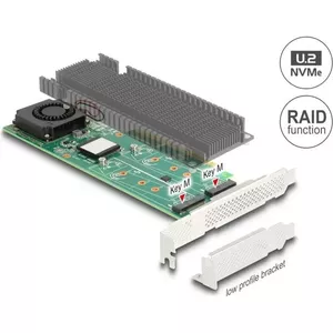 M.2 NVMe Card DELOCK 90123 Low-Profile — RAID 0/1/JBOD, PCIe 3.0 x8