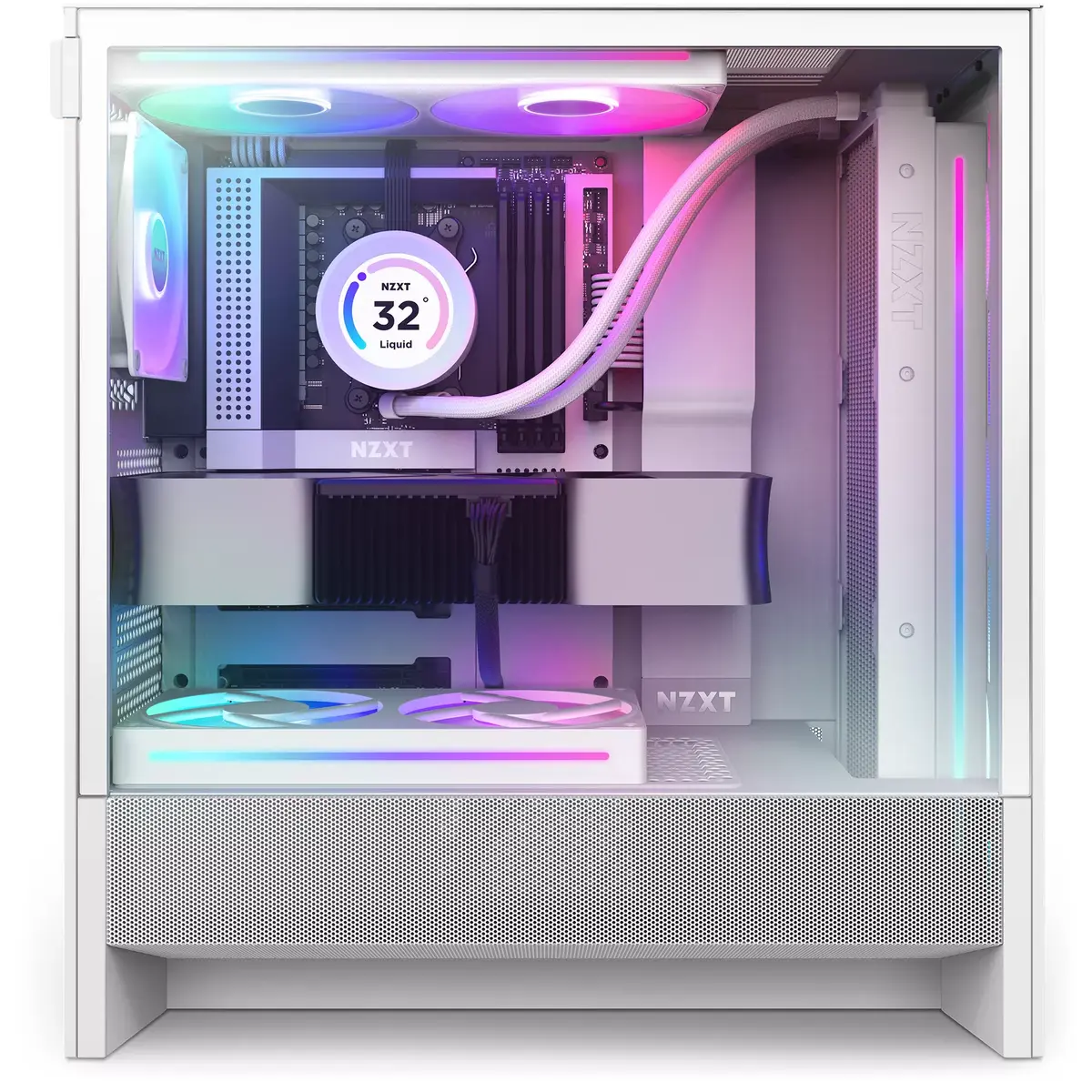 NZXT H5 Flow RGB Midi Tower White корпус ПК Photo 2