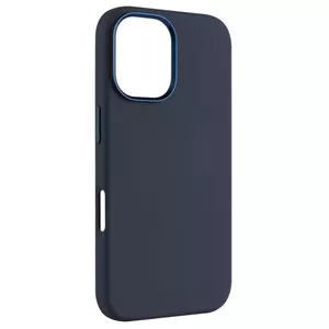 Back cover FIXED MagFlow for Apple iPhone 16, liquid silicone, blue