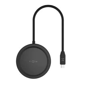 USB hub FIXED FIXHU-M-BK — 7-port desktop hub with integrated wireless charging pad, black