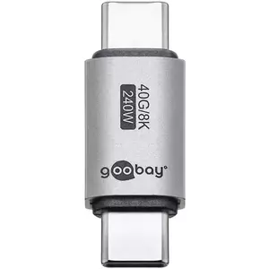 Cable gender changer GOOBAY 74448 — USB-C to USB-C, silver, nickel/gold plated connectors
