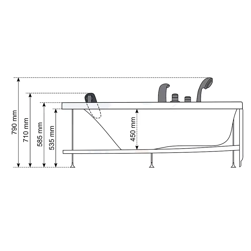 Bath AMUE AMO-0205 Double Left 170x115 cm Photo 9