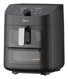 Аэрофритюрница Midea MAD1100DADK Двойная 11 л 1700 Вт Черная Сенсорно-поворотное управление