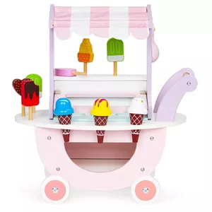 Koka rotaļu saldējuma komplekts EcoToys TL89015 — rotaļu konusi un kausiņu komplekts