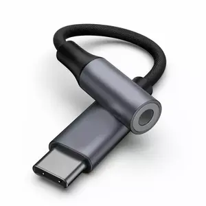 USB-C uz 3.5 mm AUX adapters RoGer RO-USBCDAC-GR, ārējais DAC 24 bitu 48 kHz