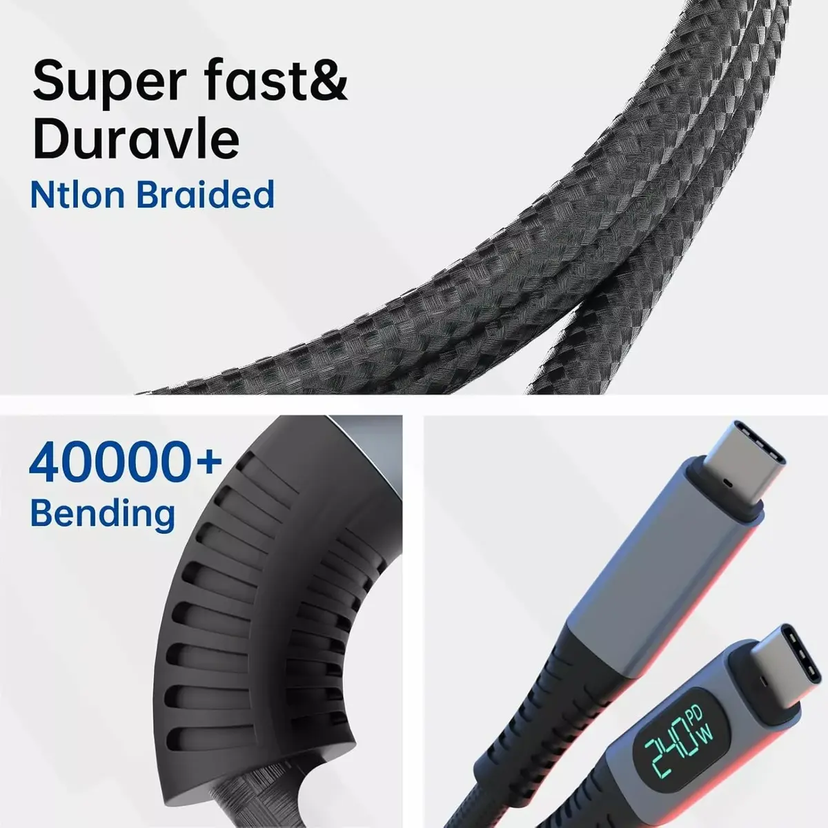 Кабель USB-C RoGer PD240V 40Gbps 8K60Hz Photo 2