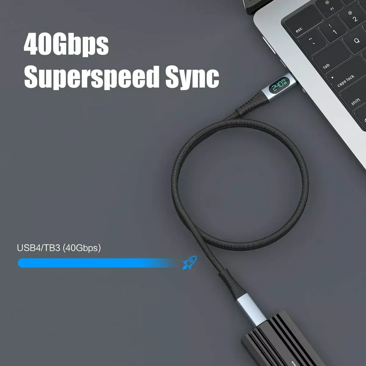 Кабель USB-C RoGer PD240V 40Gbps 8K60Hz Photo 4