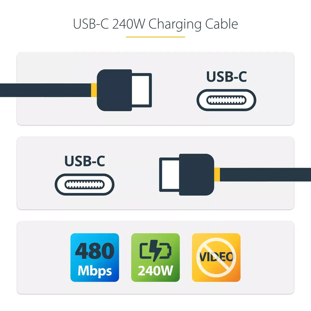 USB-C uzlādes kabelis StarTech.com USB2EPR3M Photo 5