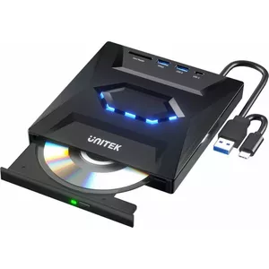 External DVD Recorder Unitek T1037A01 with USB Hub 5Gbps and SD Card Reader