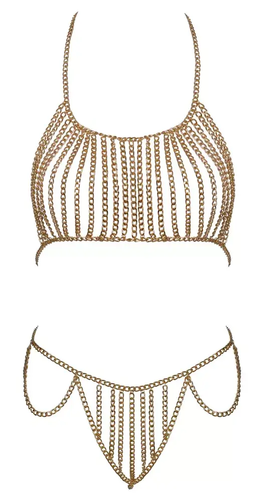 Apakšveļa cottelli collection Chain Top Set Gold Photo 5