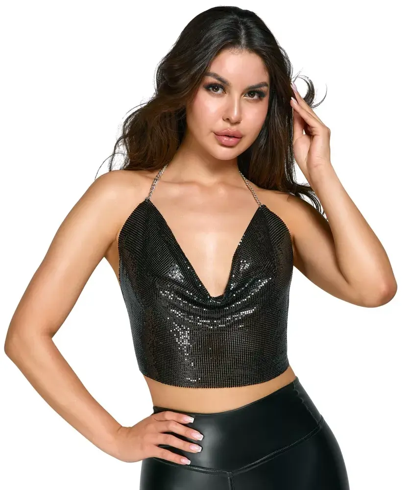 Metālisks crop top Cottelli Collection 24505421001 Photo 2
