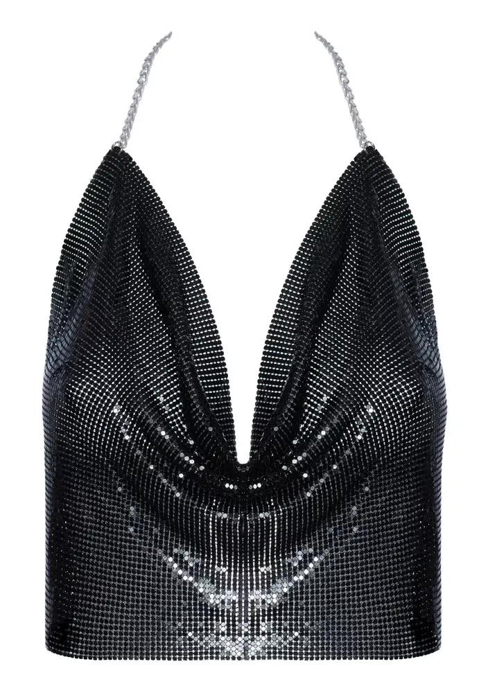 Metālisks crop top Cottelli Collection 24505421001 Photo 6