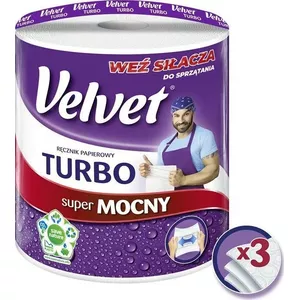 Paper towel roll Velvet TURBO, 3-layer, 300 sheets