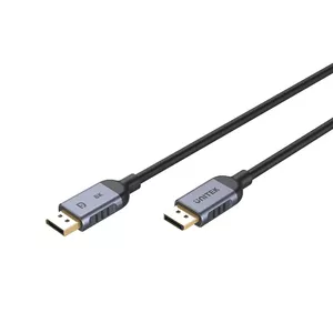 DisplayPort cable Unitek C1628GY01-1.5M — DisplayPort 2.1, 1.5 m, 7680×4320, 240 Hz, 32.4 channels, DSC, HDCP 2.3