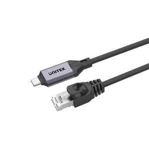 Networking cable UNITEK C18148AGY01-1M Male Male 1000 Mbit/s 1 m Black