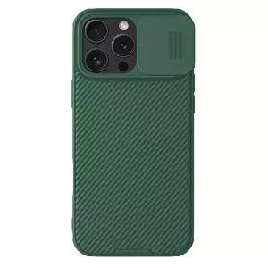 Protective phone case Nillkin CamShield Pro for iPhone 16 Pro Max, green, sliding camera cover, rear and side protection