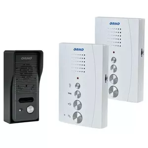 Intercom set ORNO OR-DOM-RE-920/W hands-free white — indoor monitor and door unit