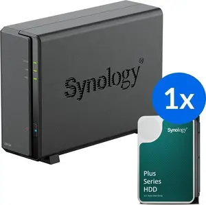 NAS enclosure SYNOLOGY DS124 with 12TB HDD capacity, model DS124-12T-10-1