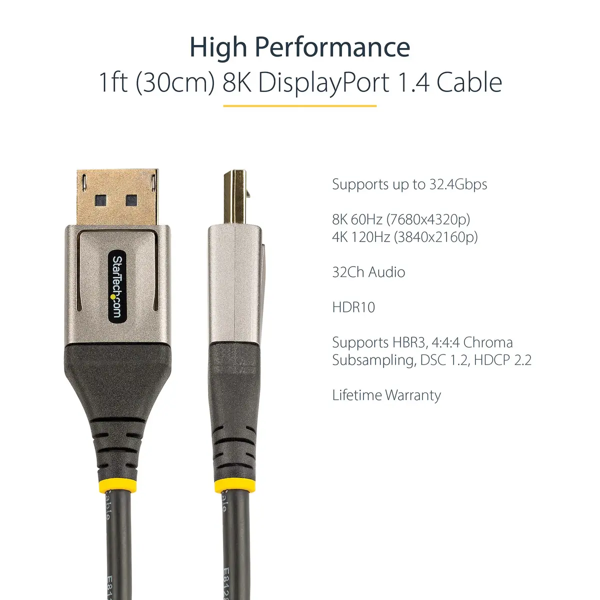 StarTech DisplayPort 1.4 Kabelis 0.3m 8K 60Hz Photo 2