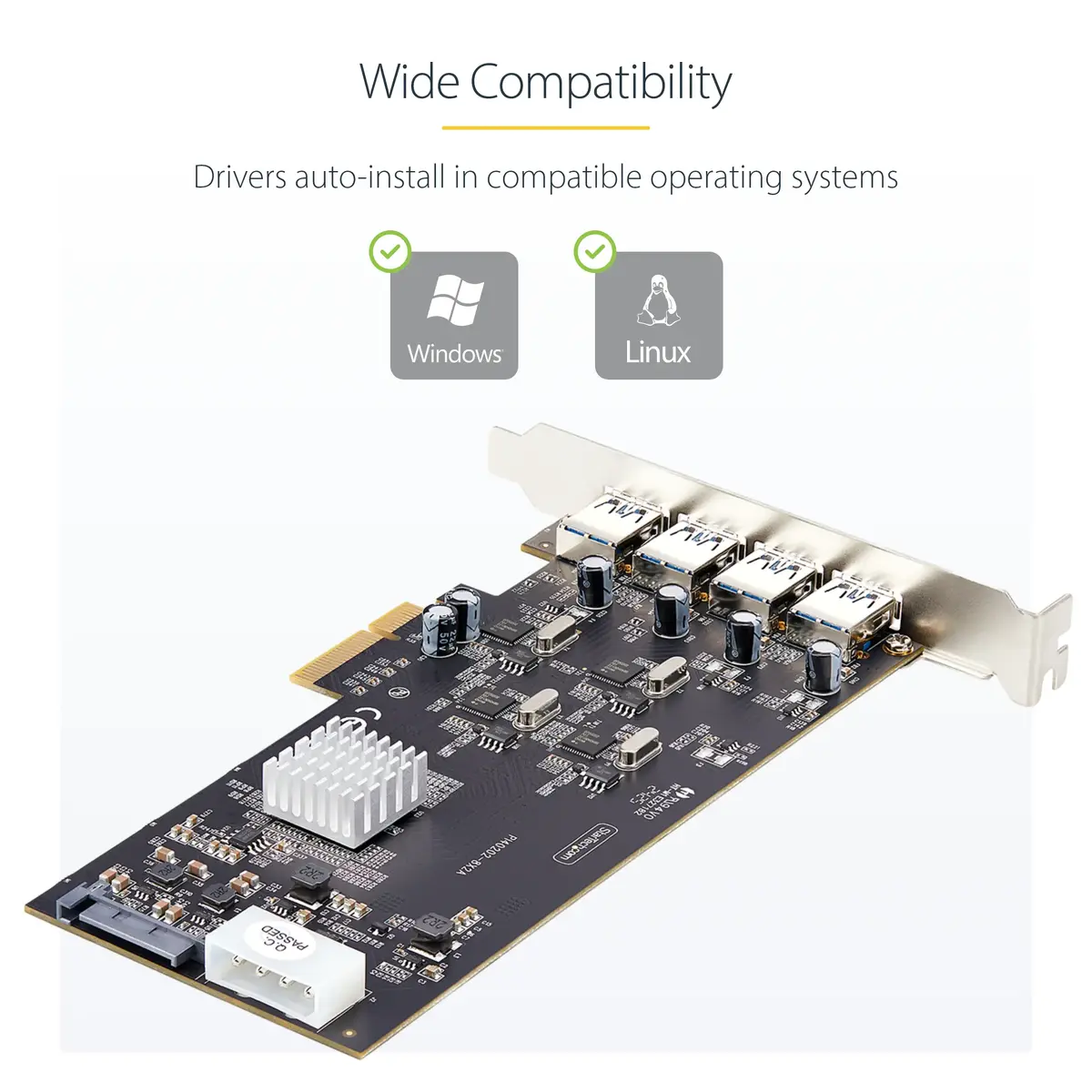 StarTech P5Q4A-USB-CARD 4-портовая карта USB PCIe Photo 10