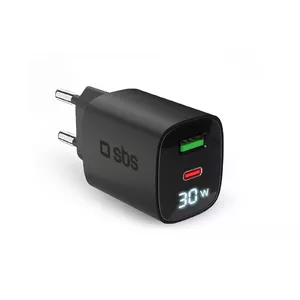 Зарядное устройство для мобильных устройств SBS TETRGANLCD1USB1C30K Универсальное Черное AC Быстрая зарядка