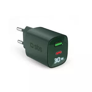 Mobile device charger SBS TETRGANLCD1USB1C30G Universal AC Fast charging Green