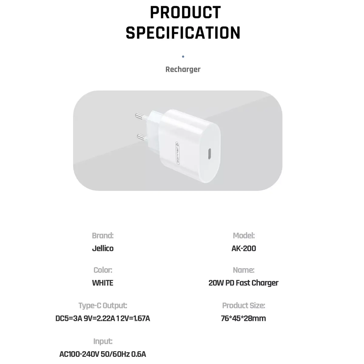 Jellico AK-200 20W USB-C Charger Photo 5