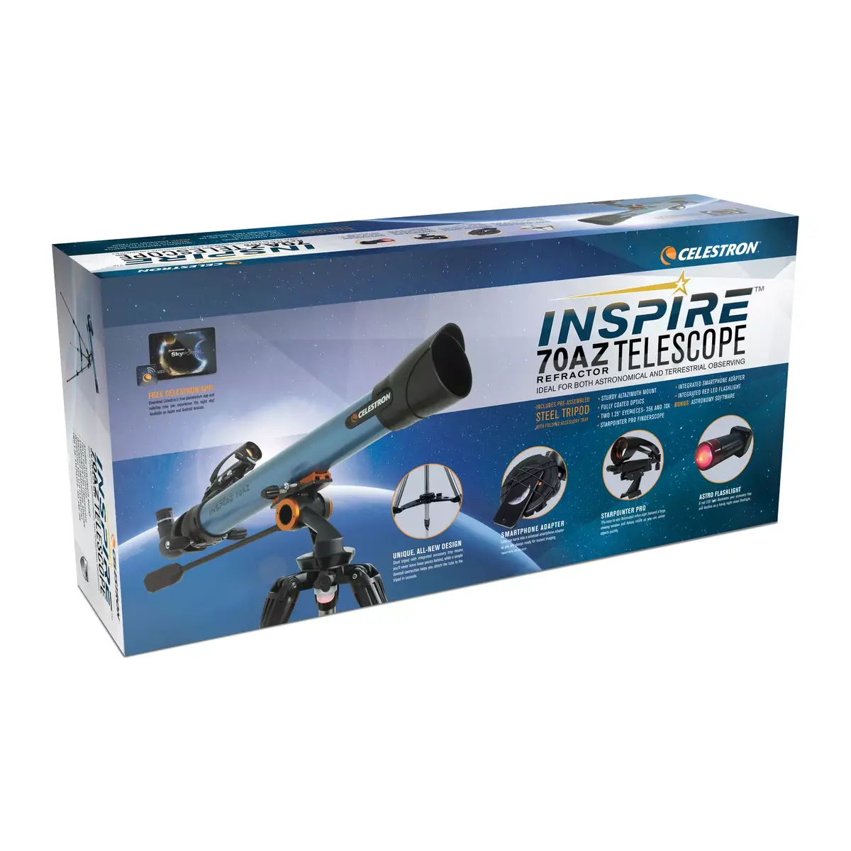 Refraktora teleskops Celestron Inspire 70AZ Photo 2