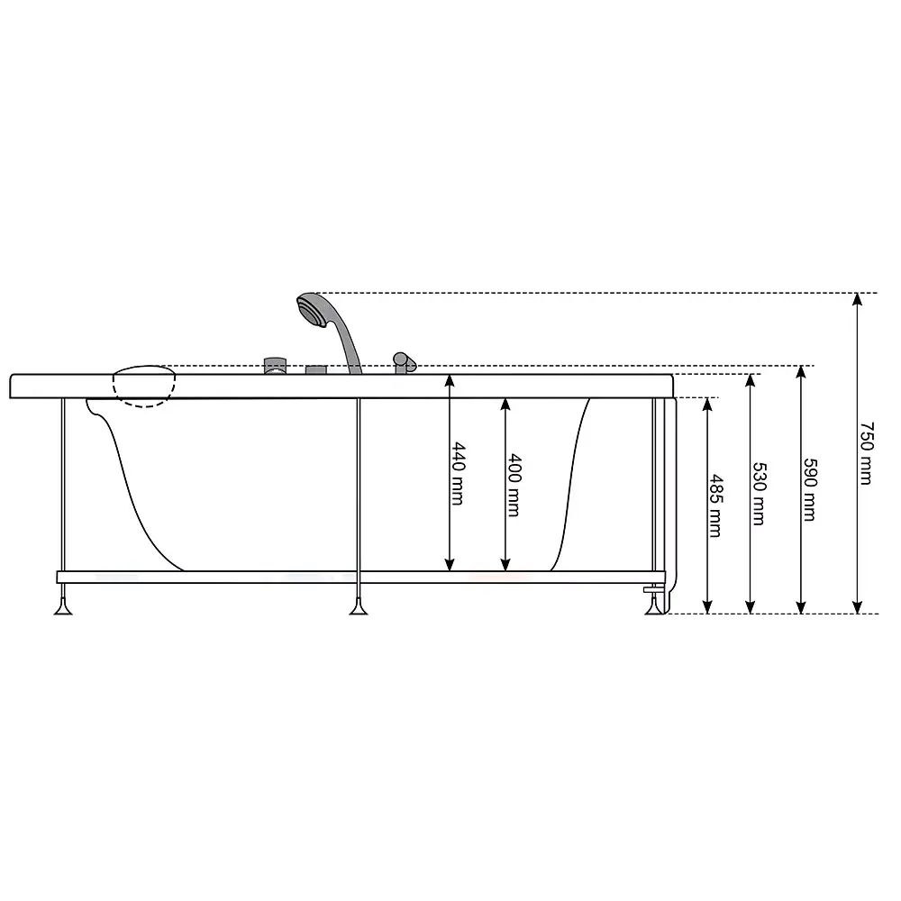 Bathtub AMUE AMO-0207 150×92 cm Photo 7