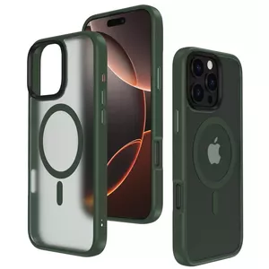 Защитный чехол-накладка Mocco Signature для Apple iPhone 16 Pro MagSafe зелёный