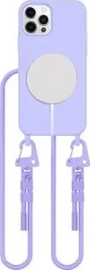 MagSafe Necklace Tech-Protect Magnecklace for iPhone 12 / 12 Pro — Lavender, magnetic MagSafe-compatible phone necklace