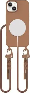 MagSafe Necklace Tech-Protect Magnecklace for iPhone 14, Brown, MagSafe-compatible phone necklace case
