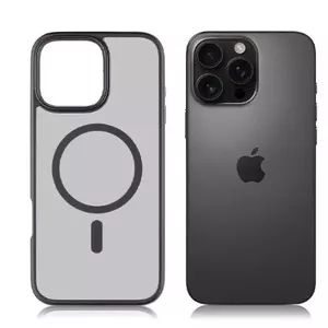 Back Case Mocco Signature for Apple iPhone 16 Pro MagSafe Black