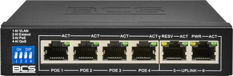 PoE switch BCS B-SP0402 (36535) for 4 IP cameras Photo 2