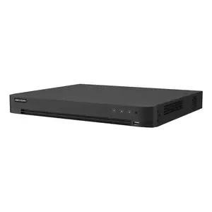 DVR Hikvision Pro Series 16 kanālu 5 MP 1U H.265 AcuSense — 16 ieejas, 3840×2160, 12 TB, 12 V DC